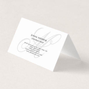 Tarjeta De Visita Monograma Moderno Simple Minimalista Plano