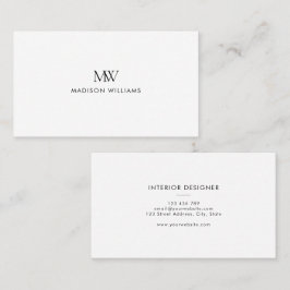 Tarjeta De Visita Monograma Moderno Simple y Elegante