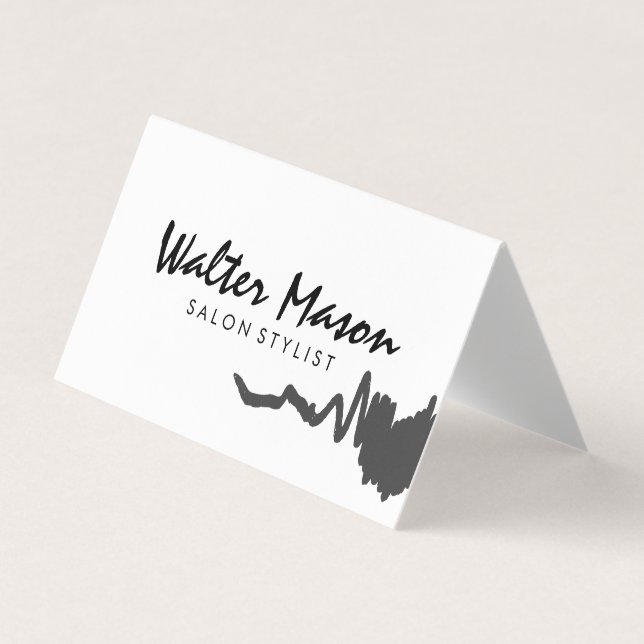 Tarjeta De Visita Monograma Moderno Sleek y Delgado 2 (Anverso)