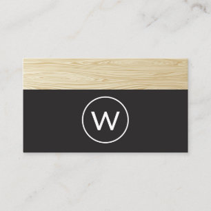 Tarjeta De Visita Monograma moderno Tramo de madera