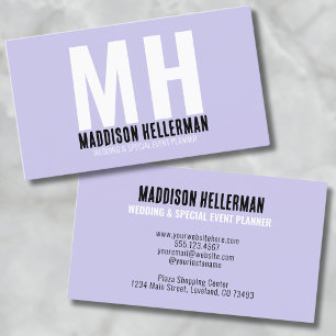 Tarjeta De Visita Monograma Morado Profesional Moderno