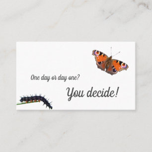 Tarjeta De Visita Monograma motivacional de cambio de mariposa de or