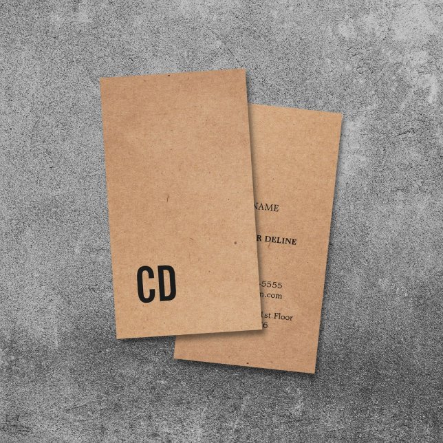 Tarjeta De Visita Monograma negro de papel Kraft de Guay moderno (im (Subido por el creador)