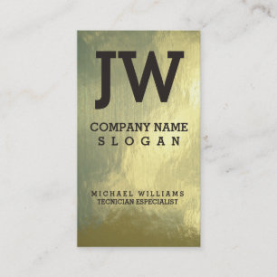 TARJETA DE VISITA MONOGRAMA NEGRO ELEGANTE PROFESIONAL ORO DORADO