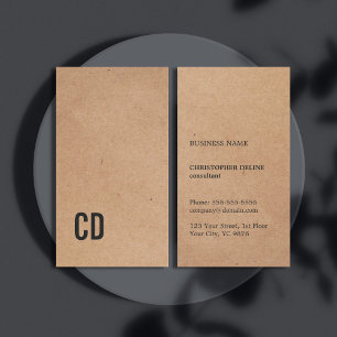 Tarjeta De Visita Monograma negro fresco moderno del papel de Kraft