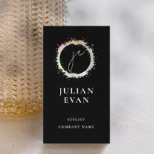 Monograma negro holográfico moderno de lujo