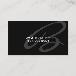 Tarjeta De Visita Monograma negro moderno y elegante