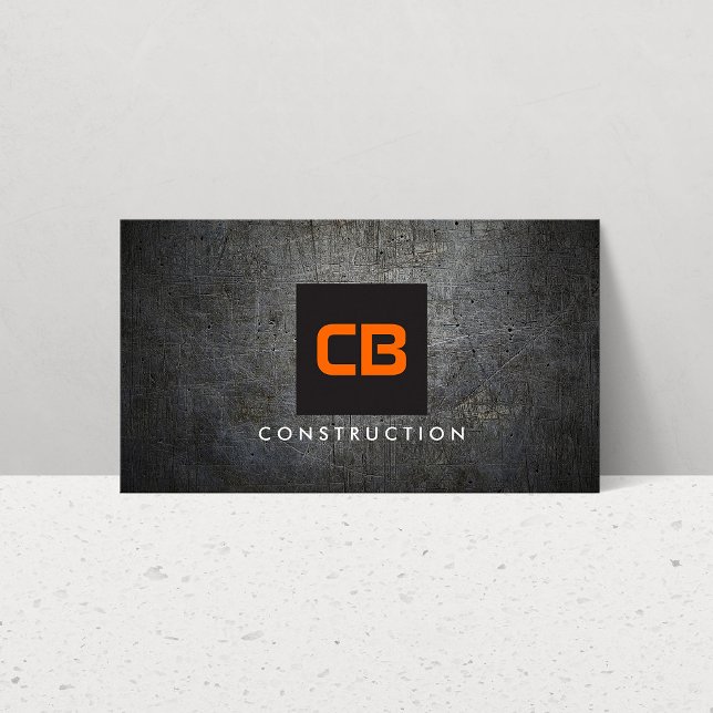 Tarjeta De Visita Monograma negro/Naranja Construcción Metalizado gr (Subido por el creador)