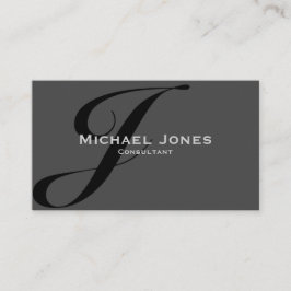 Tarjeta De Visita Monograma Negro Profesional Elegante Moderno