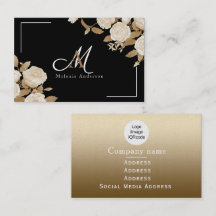 Monograma negro Rosa elegante