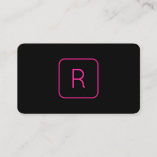 Tarjeta De Visita Monograma negro rosado moderno de Guay o carta de 
