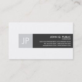Tarjeta De Visita Monograma negro y blanco minimalista