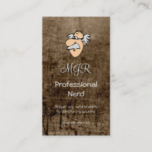 Tarjeta De Visita Monograma, Nerd profesional, efecto cuero