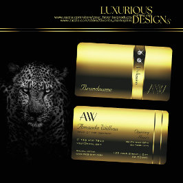 Tarjeta De Visita Monograma Noble Golden Decorative Shimmery Diamond