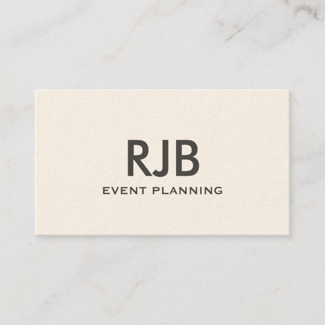 Tarjeta De Visita Monograma Nombre personalizado Negro Crema de firm (Anverso)