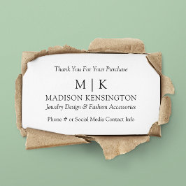 Tarjeta De Visita Monograma o Añadir logotipo Correo comercial Inser