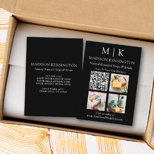 Tarjeta De Visita Monograma o logotipo comercial Código QR 3 Foto