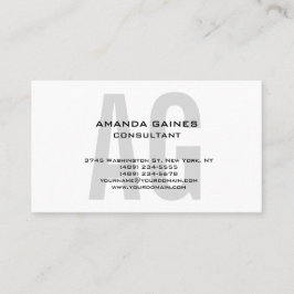 Tarjeta De Visita Monograma original original único de gris clásico 