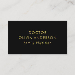 Tarjeta De Visita Monograma Oro Negro Minimalista Moderno