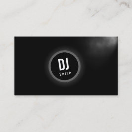 Tarjeta De Visita Monograma oscuro elegante de la música de DJ