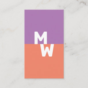 Tarjeta De Visita Monograma Pastel Minimalista