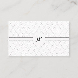 Tarjeta De Visita Monograma Patrón blanco y negro