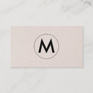 Tarjeta De Visita Monograma Patrón fracturado moderno Beige