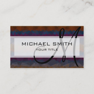 Tarjeta De Visita Monograma Personalizado de arte abstracto de mosai