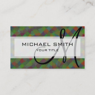 Tarjeta De Visita Monograma Personalizado de arte abstracto de mosai