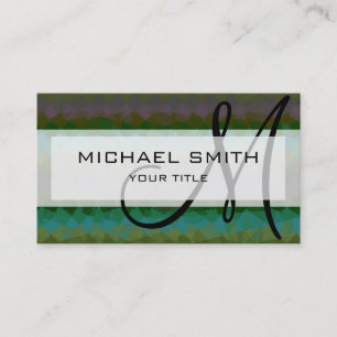 Tarjeta De Visita Monograma Personalizado de arte abstracto de mosai