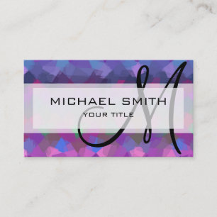 Tarjeta De Visita Monograma Personalizado de arte abstracto de mosai