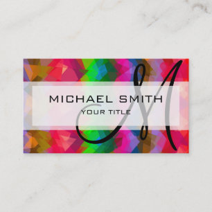 Tarjeta De Visita Monograma Personalizado de arte abstracto de mosai