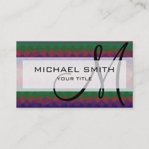 Tarjeta De Visita Monograma Personalizado de arte abstracto de mosai