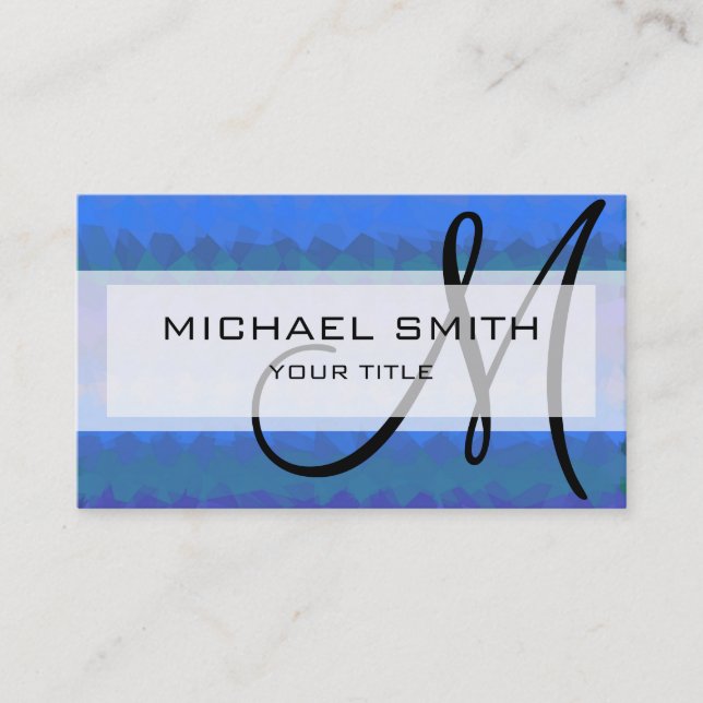 Tarjeta De Visita Monograma Personalizado de arte abstracto de mosai (Anverso)