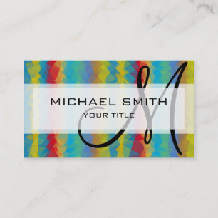 Tarjeta De Visita Monograma Personalizado de arte abstracto de mosai