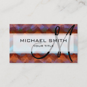 Tarjeta De Visita Monograma Personalizado de arte abstracto de mosai