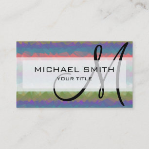 Tarjeta De Visita Monograma Personalizado de arte abstracto de mosai