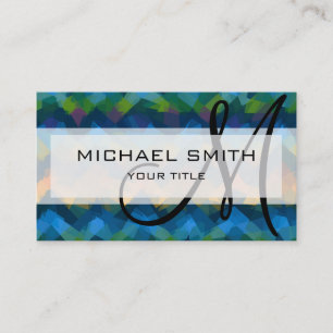 Tarjeta De Visita Monograma Personalizado de arte abstracto de mosai