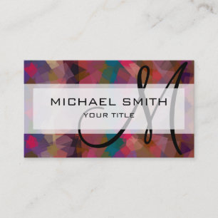 Tarjeta De Visita Monograma Personalizado de arte abstracto de mosai