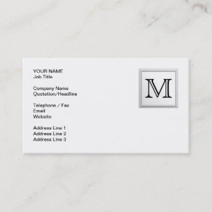 Tarjeta De Visita Monograma Personalizado impreso.Blanco y negro.
