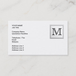 Tarjeta De Visita Monograma Personalizado impreso.Blanco y negro.