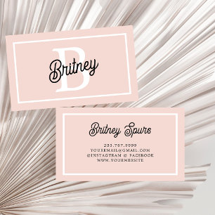 Tarjeta De Visita Monograma personalizado moderno y nombre Pastel ro