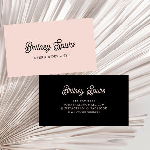 Tarjeta De Visita Monograma personalizado moderno y nombre Pastel ro