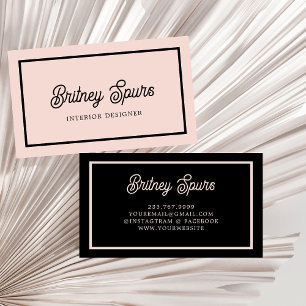 Tarjeta De Visita Monograma personalizado moderno y nombre Pastel ro