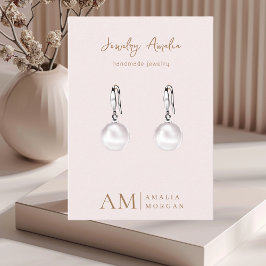 Tarjeta De Visita Monograma Personalizado Rosa Inicial Y Nombre