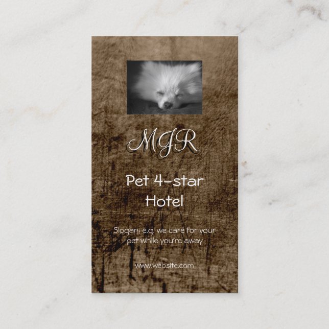 Tarjeta De Visita Monograma, pimienta panomerana durmiente, aparienc (Anverso)