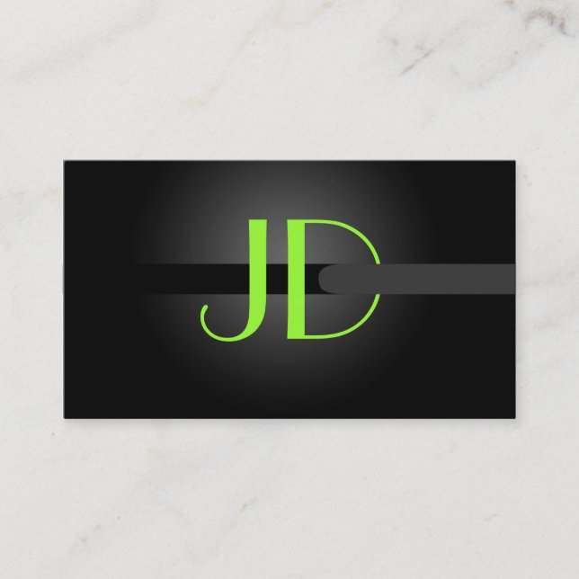 Tarjeta De Visita Monograma PixDezines Guay Neon Lights (Anverso)