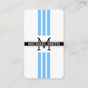 Tarjeta De Visita Monograma profesional Bandas azules maya modernas