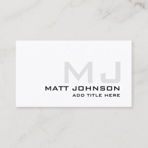 Tarjeta De Visita Monograma Profesional Black White Business Card