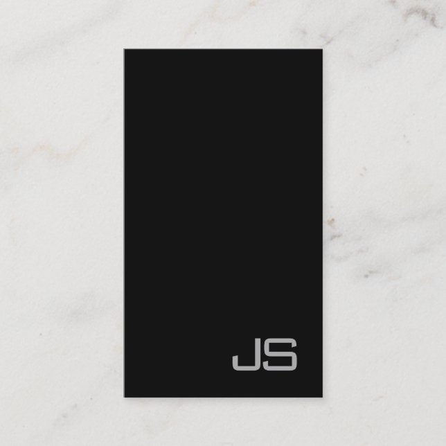 Tarjeta De Visita Monograma profesional Blanco negro claro Encanto (Anverso)